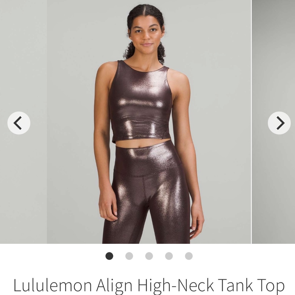Lululemon Align High Neck Tank Top shine Radiant Foil French Press size 8
